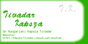 tivadar kapsza business card